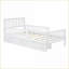 Lit plateforme simple en bois de pin massif avec 2 tiroirs de rangement Barrières de sécurité blanches pour la chambre à coucher