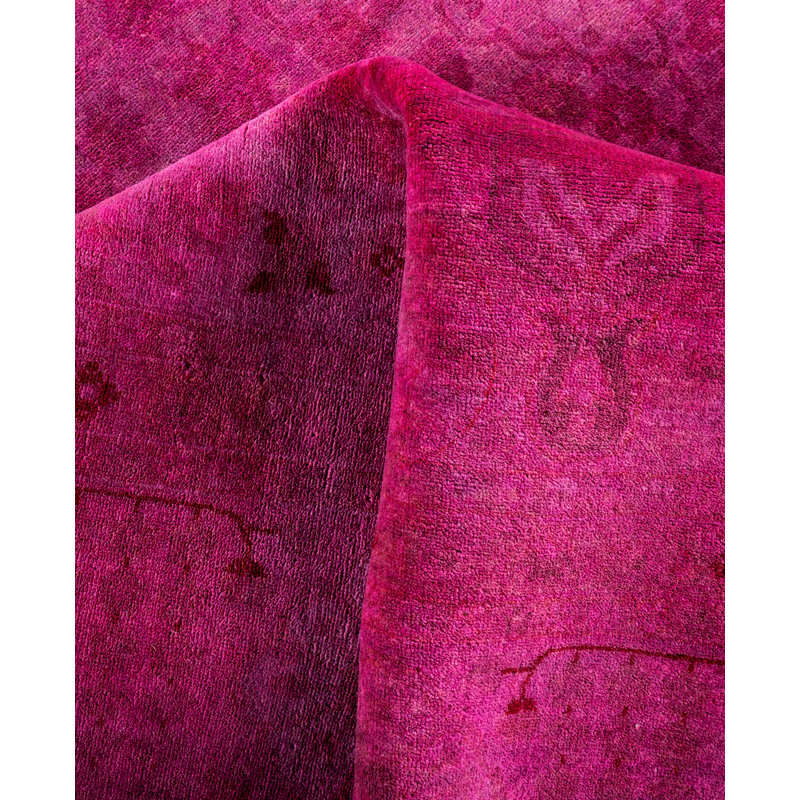Overdyed Hand-Knotted Wool Modern-Contemporary Purple Area Rug 7' 10" x 8' 4"