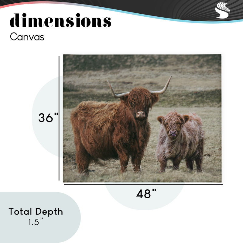 «Mom and Baby Cow Canvas», conception par Lettré et doublé, H 36 po x l 48 po