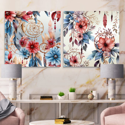 Thalie - Floral Acrylic Wall Art Glass Set Of 2
