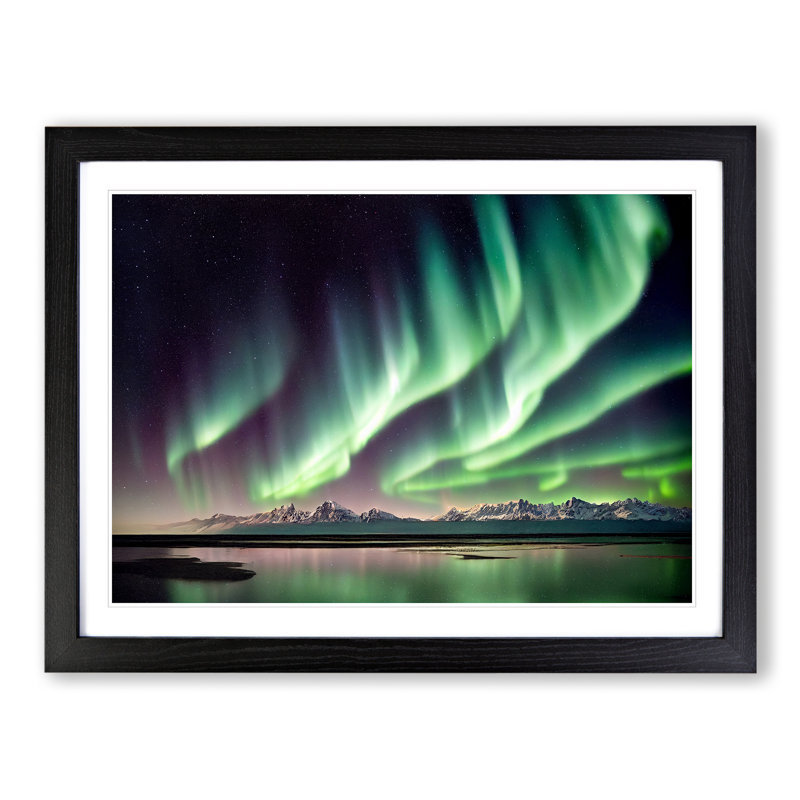 Magnetic Northern Lights - Framed Print, Black, 46cm H x 64cm W x 2cm D
