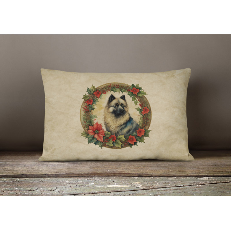 Coussin décoratif intérieur / extérieur en polyester Christmas, 12 po x 16 po, Rectangulaire