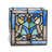4.75"H Blue Flourishes Stained Glass Candle Holder