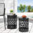 Black Outdoor Metal Side Table - Modern End With Rustproof Powder-Coated Frame, No Assembly For Living Room & Patio Iron Assembly, Various Spaces-1019179606