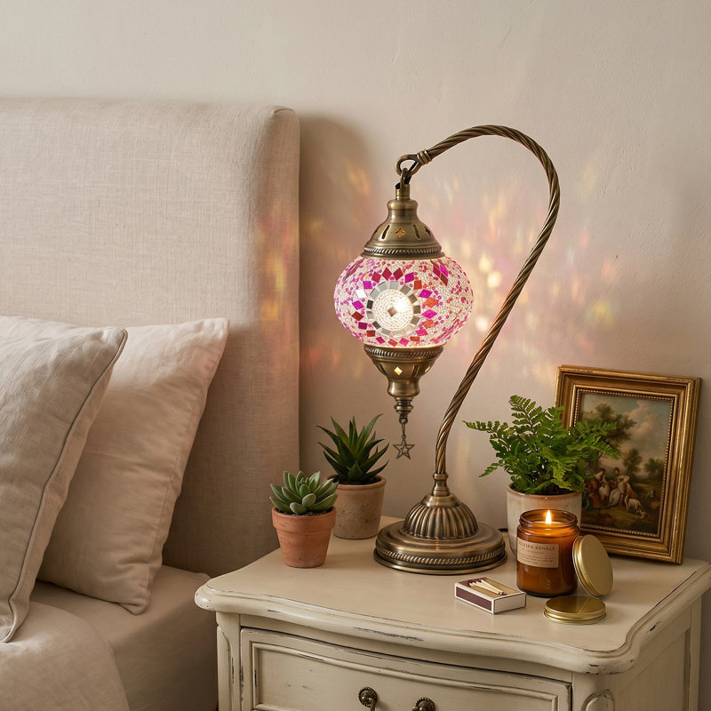 Lampe de chevet en mosaïque turque marocaine moderne 3 options de décoration de maison, Rouge 1