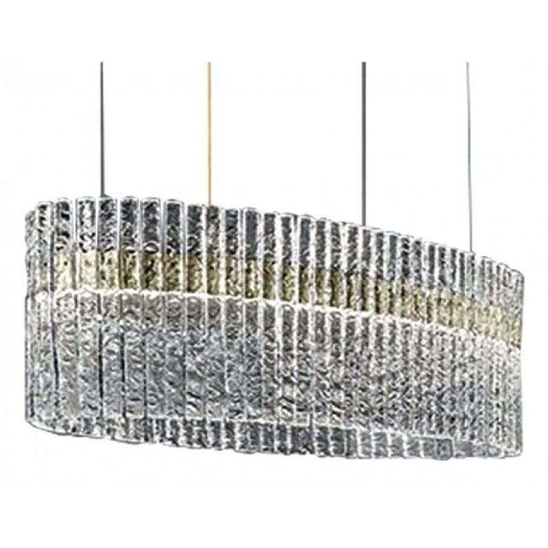 Lustre vénitien en cristal, Chrome, Transparent, 26" Length x 14" Width x 15" Height