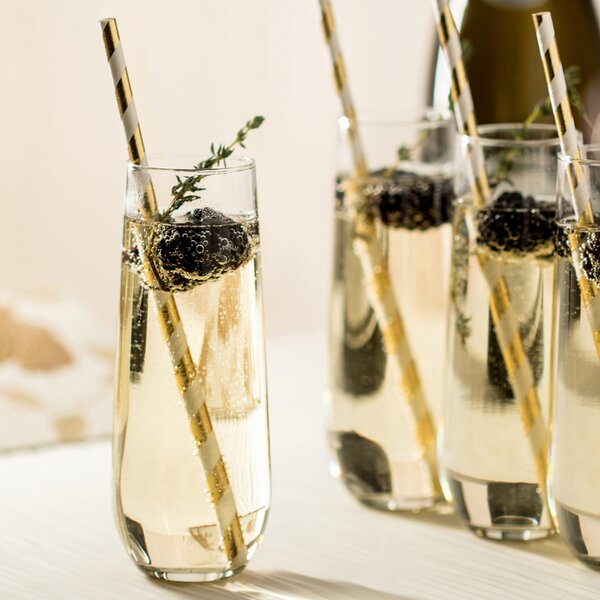 Stemless Plastic Champagne Flutes - 12 Ct.