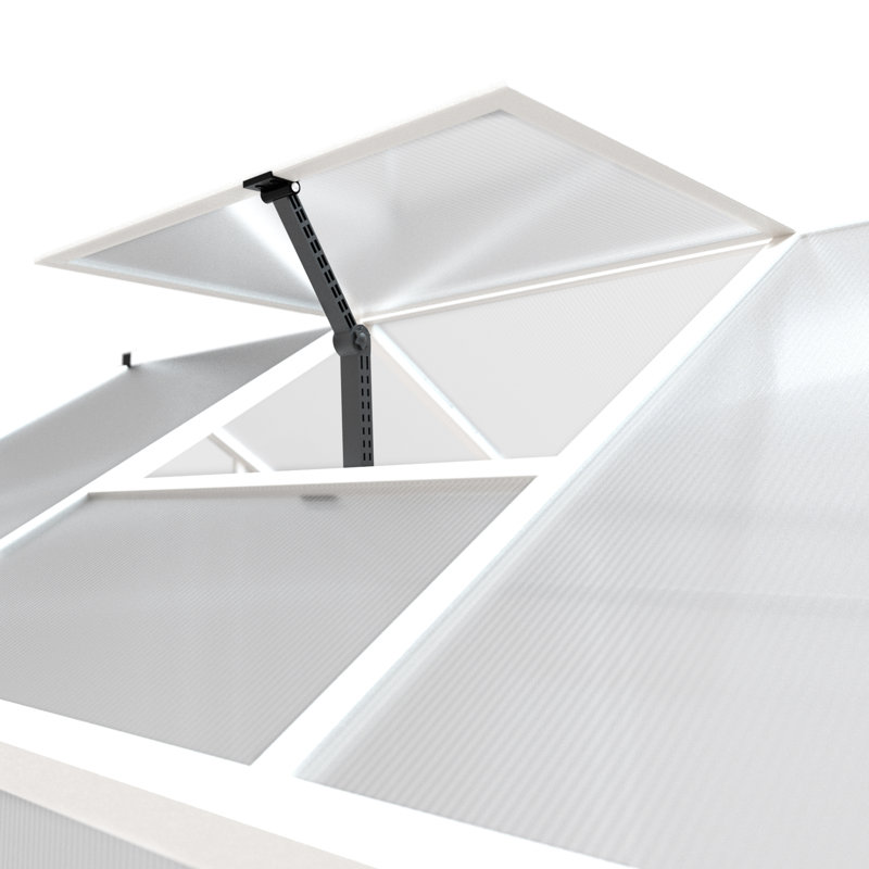 Aluminum Polycarbonate Greenhouse for Outdoor, 76.6" H x 72" W x 120" D, White