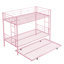 Lit superposé en métal rose avec lit gigogne - chambre à coucher moderne et élégante, solution peu encombrante, cadre pour la longévité, utilisation silencieuse et stable, capacité de bruit élevée, escalier sécuritaire, structure simple sur deux, facile à assembler