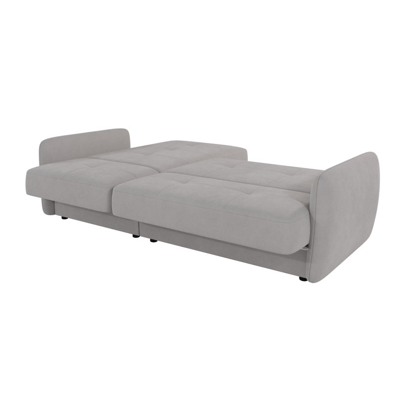 Modern Corner Chaise Sofa Jumbo with Sleeping Function And Storage, Silver, Right Hand Facing