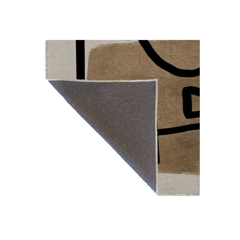 Tapis noir décoratif surréaliste moderne, Tapis de couloir 3 pi 3 po x 6 pi 7 po