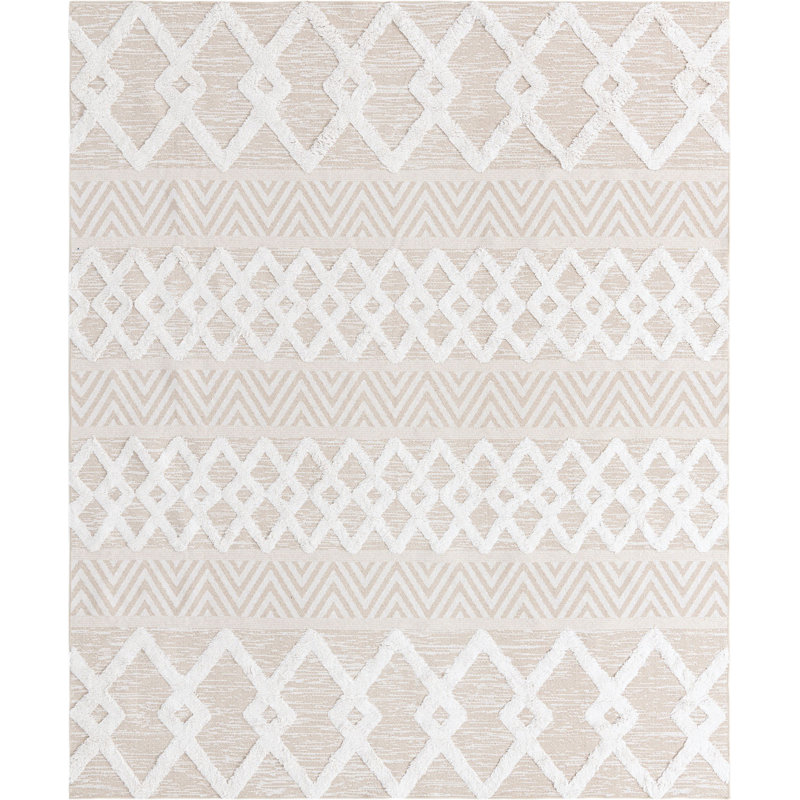 Jordalier Cotton Geometric Indoor Rug, Rectangle 6'4" x 9'