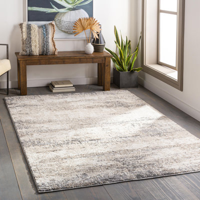 Tapis gris/zone kaki abstract Aderyn