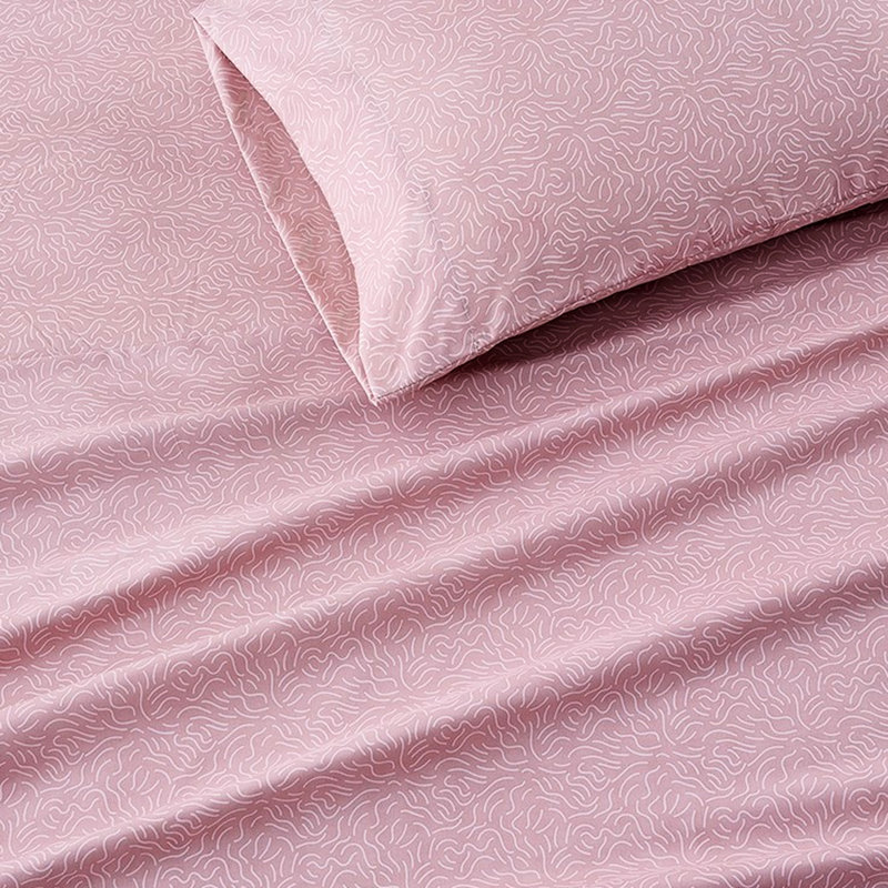 Très grand drap 4 pièces imprimé - 100% microfibre, doux et lisse, infroissable pour une utilisation toute l'année, 1 drap plat, 2 taies d'oreiller et 2 taies d'oreiller, matelas entièrement élastiqués de 16 po, lavable à la machine