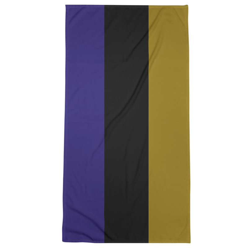 Bath Towel, Black/Olive Yellow