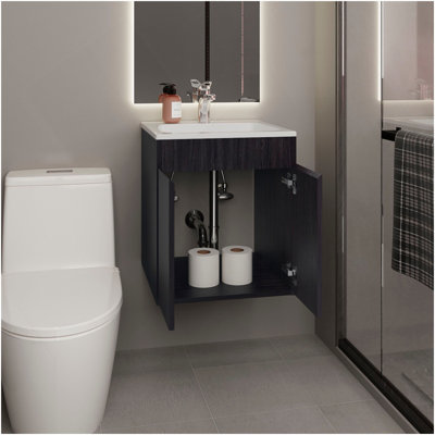 Bathroom Vanity 20.8" H, 2 Doors, Black Wengue - Bathroom
