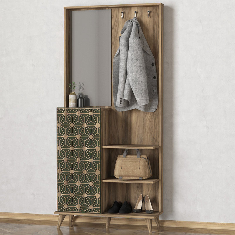 Hartranft Hall Tree 89cm Wide with Shoe Storage