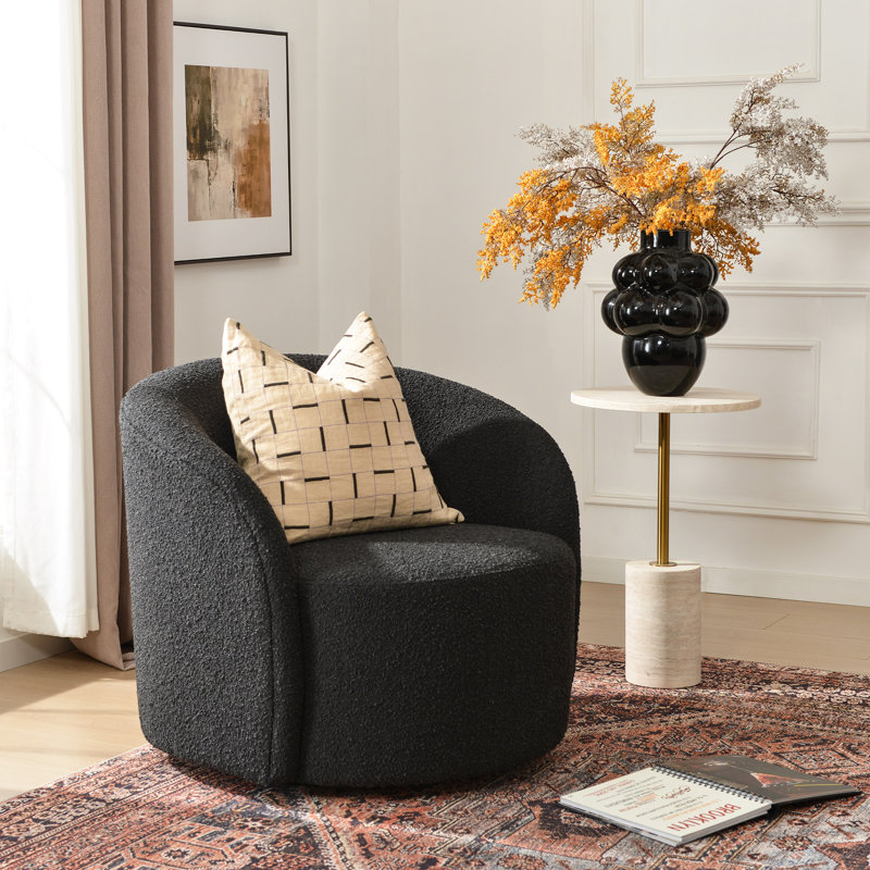 Fauteuil demi-tonneau pivotant Clcle, Gris anthracite