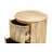 24" Natural Solid Wood Round Drum End Table With Two Drawers