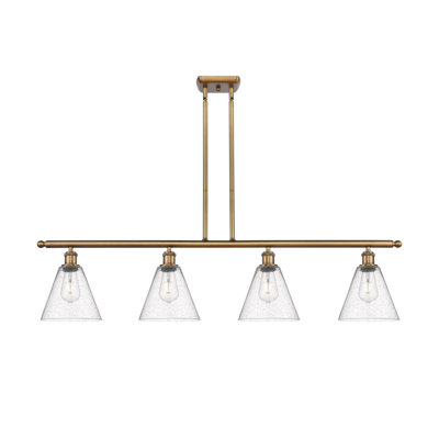 Luminaire suspendu linéaire à 4 lumières pour îlot de cuisine Anastasya