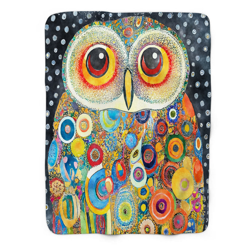 Couverture 1 pièce Far-Out Owl, Grand lit