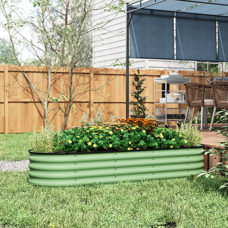 76,51 po Ensemble de jardin surélevé galvanisé X 23,77 16,68, jardinière surélevée en métal avec bordure pour jardin de jardinage en acier