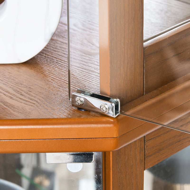 6-Shelf Lighted Curio Cabinet, Mirrored, Adjustable, Oak Construction Storage Cabinet With Mirrored Back, 6 Adjustable Shelves