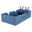 Lit plateforme tapissier simple avec coussin en lapin, lit tapissier pour enfants avec rails latéraux amovibles, bleu-792886783