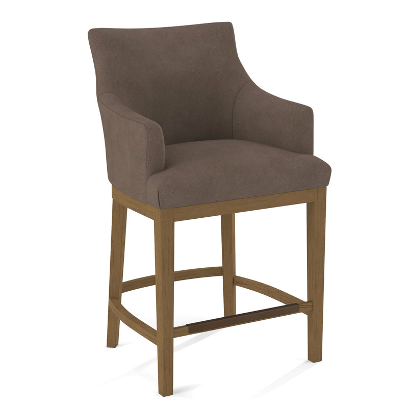 Upholstered Counter Stool, Beachwood, Evolution Silver Fox