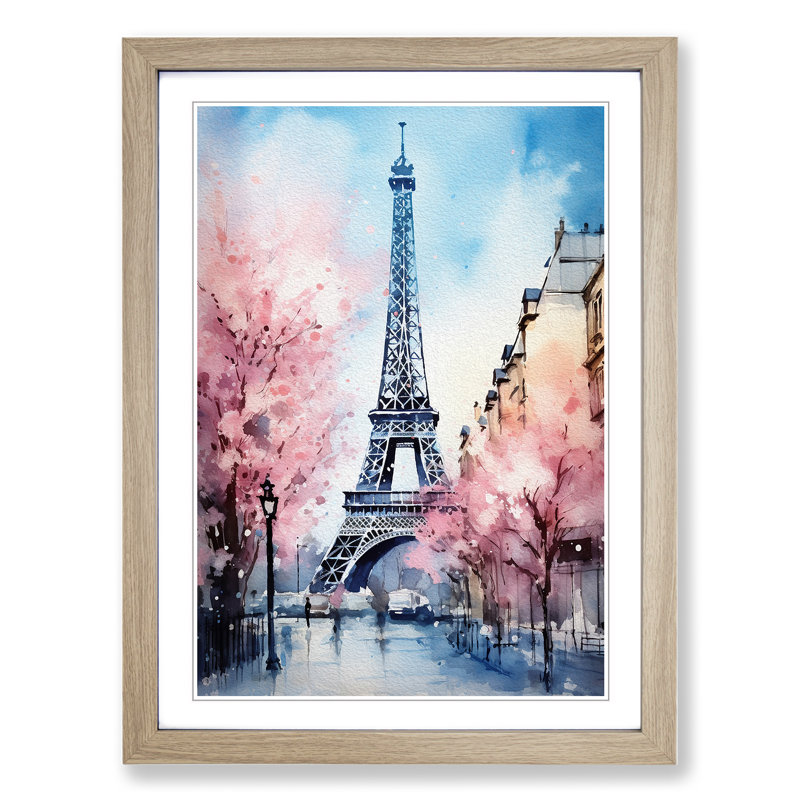 Eiffel Tower Tachisme Art - Framed Print