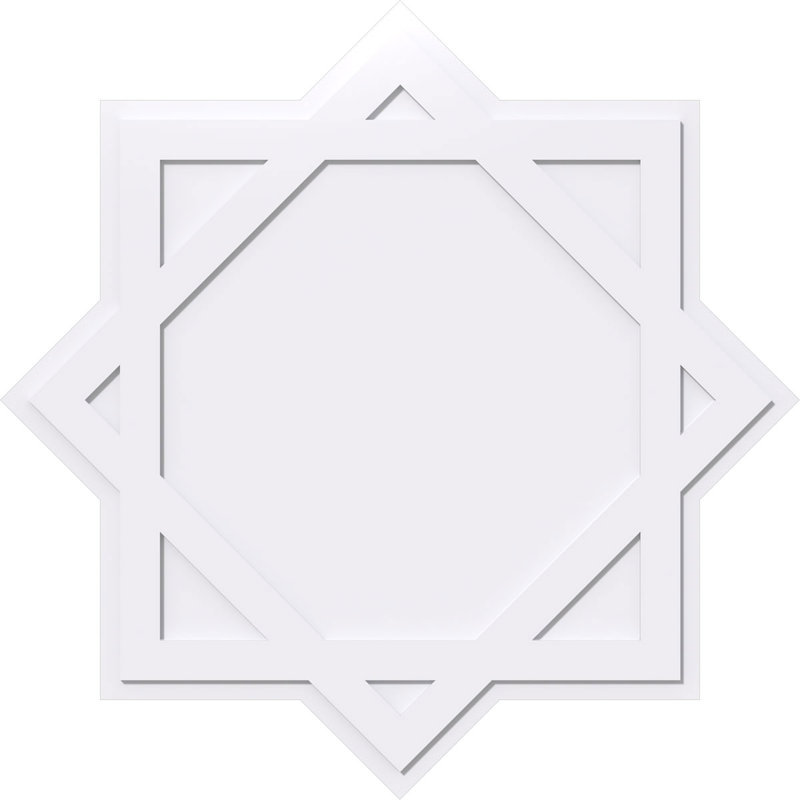 12"OD x 6 1/2"C x 1"P Axel Architectural Grade PVC Contemporary Ceiling Medallion, 1" H x 12" W x 12" D
