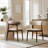 Roundhill Furniture Rosalina Upholstered Dining Chairs, Set Of 2, Walnut Finish