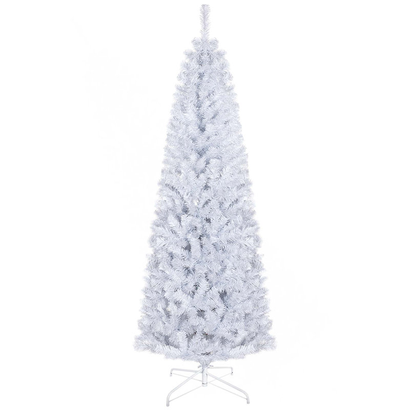 Grand sapin de Noël artificiel non éclairé avec branches réalistes et base en acier, 6'