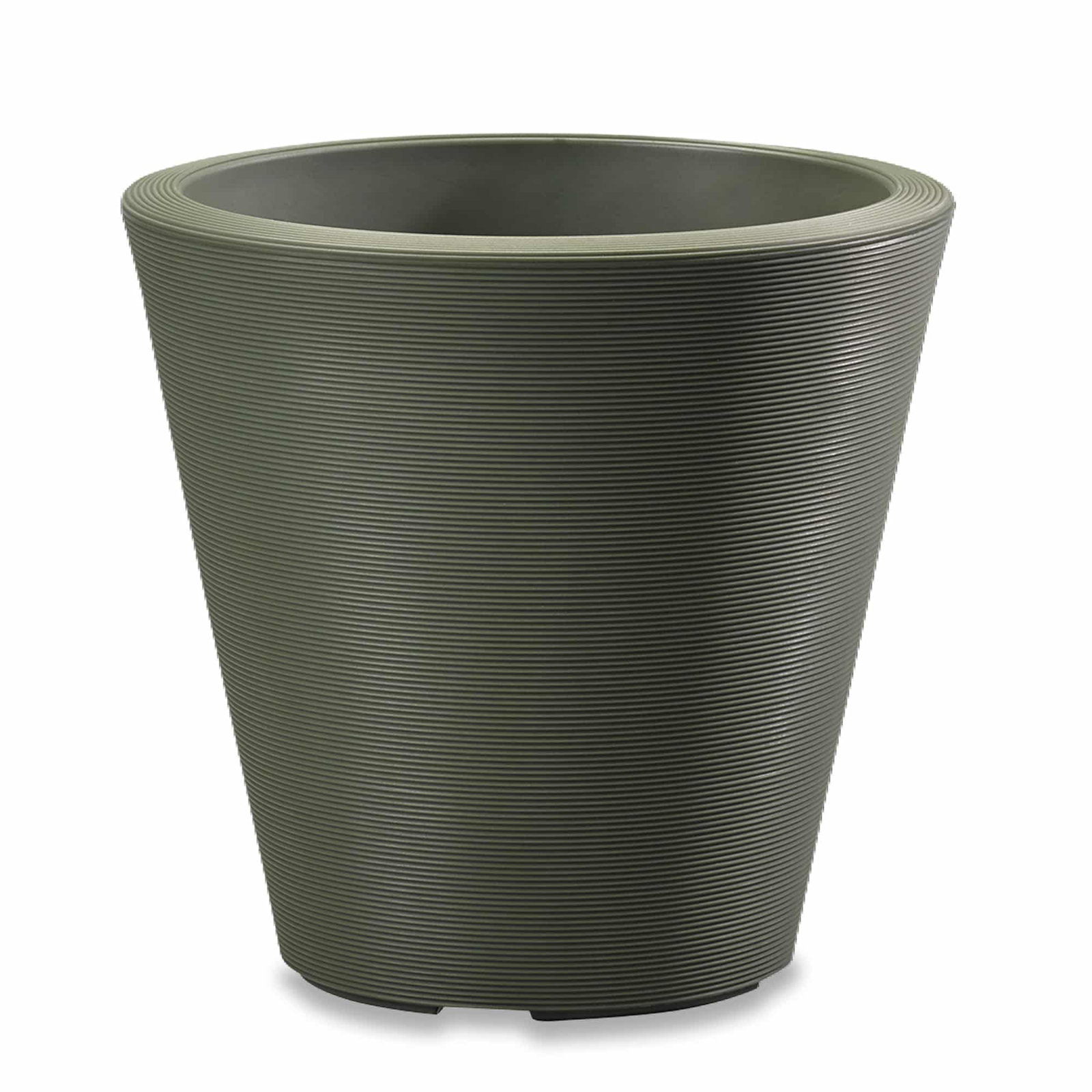 Madison Indoor/Outdoor Modern Round Planter, 14" H x 14" W x 14" D, Olive