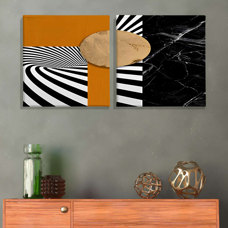 Superbes peintures décoratives sur toile (2 pièces) de 19,7 po x 19,7 po chacune | 100% toile avec cadres 100% bois | Parfait pour le décor du salon et de la chambre à coucher, ajoute élégance et style à tout espace