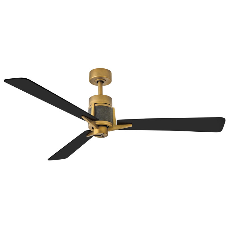 Atticus 56-in Integrated LED Smart Fan w/ HIRO control, Black/Gold