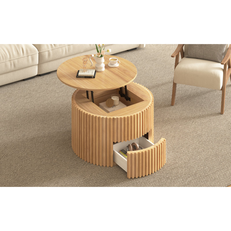 Table basse à plateau relevable VIBE Haus, Light Brown