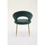 Chaise de salle à manger moderne en velours avec rembourrage en mousse et assise en métal doré-36144930