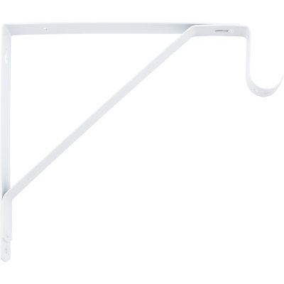 10-3/4" Flat-Back Shelf Bracket with 3" Drop - White