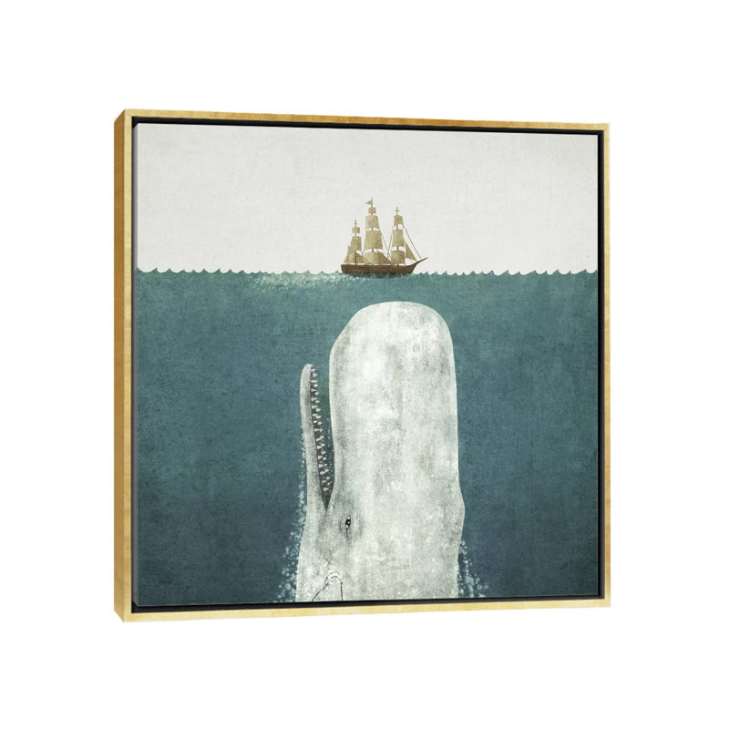« white baleine », impression sur toile tendue, Toile avec cadre doré, H 12 po x l 12 po x P 1,5 po