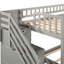 Lit simple superposé avec tiroirs et glissade, gris - escalier Twintwin au design moderne gris. Deux pour le rangement. Fabriqué en pin massif. Profitez du convertible Slide. Barrières de sécurité Stay Safe. Sans boîte