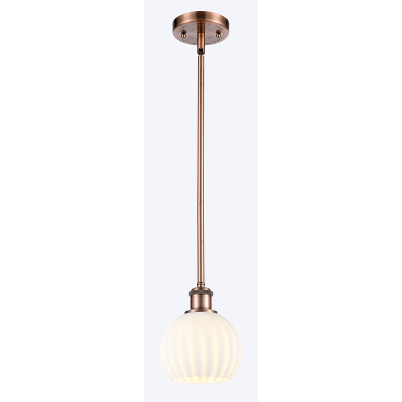 Luminaire suspendu 1 lumière Sabanc, Cuivre antique, H 8 po x l 6 po x P 6 po