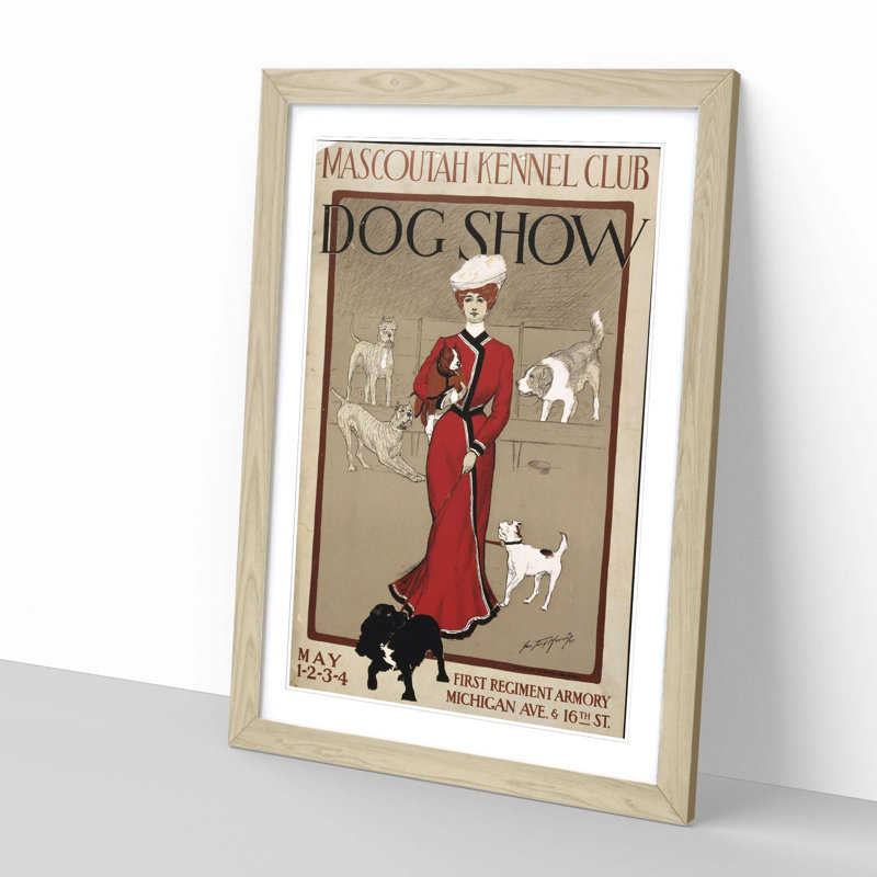 Vintage Mascoutah Dog Show Framed Vintage Advertisement - Framed Print, Oak