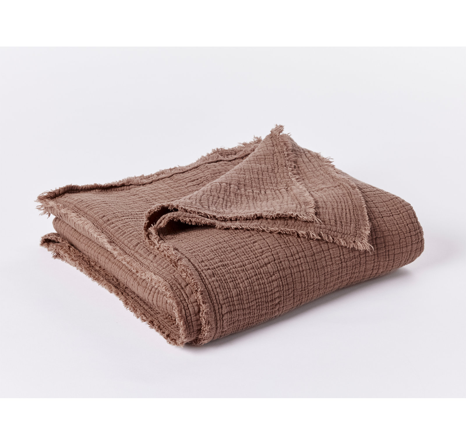 Topanga Matelasse Cotton Throw Blanket, Redwood, Throw