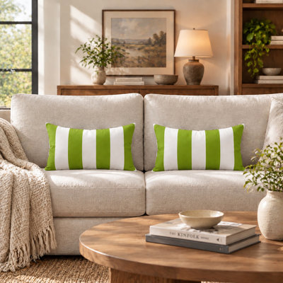Ensemble de 2 coussins décoratifs d'extérieur, coussins lombaires imperméables résistants aux rayons UV de 20 po x 12 po pour le patio
