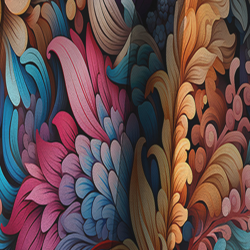 Motif cachemire rétro - motif floral cachemire - 1 panneau, L 52 po x L 84 po