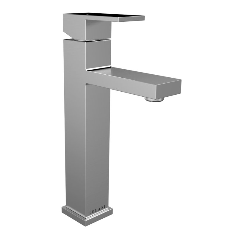 Robinet de salle de bain monotrou avec drain Lulani Santorini, Acier inoxydable brossé