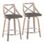 Tabourets de bar 30 po à hauteur fixe Dannie avec pieds en bois courbé et repose-pieds rond-90141461-132717562-132717564
