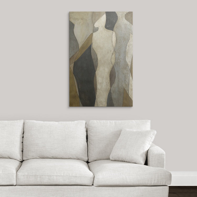 «Figure Overlay I» par Megan Meagher, reproduction d'art, H 44 po x l 32 po x P 1 po, Cadre noir
