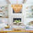 6-Light Dimmable Chandelier with 4-Lier Rattan Woven Shade
